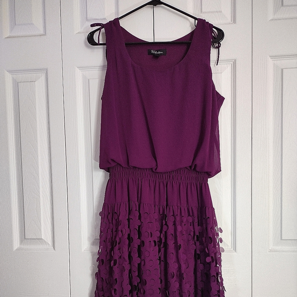 S L Fashion Purple Dress, size 10